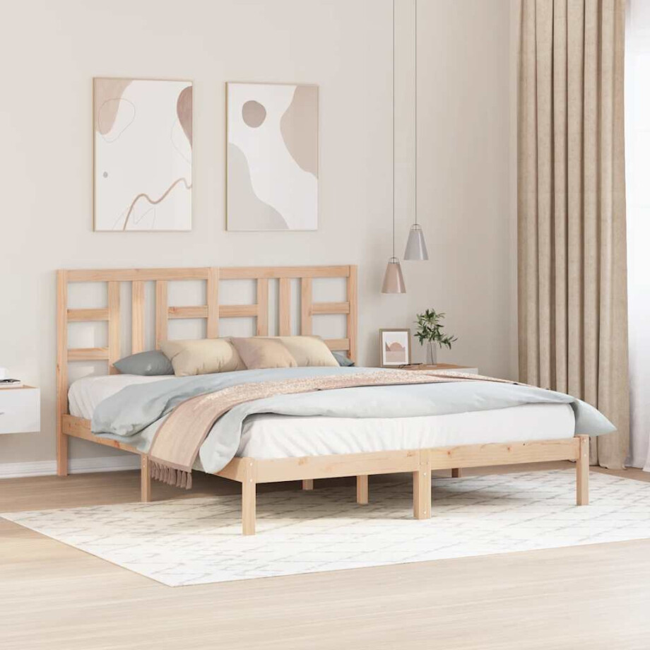 vidaXL Bedframe massief hout 160x200 cm vidaXL Bedframe massief hout 160x200 cm afbeelding 1