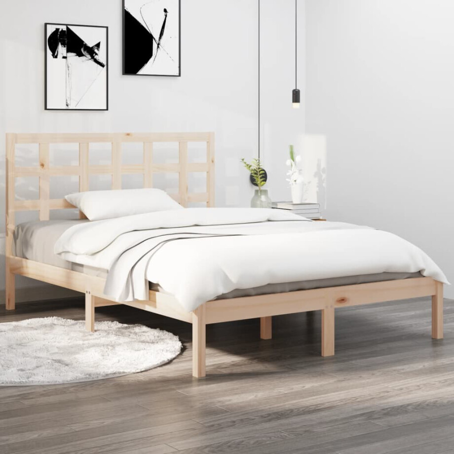 vidaXL Bedframe massief hout 160x200 cm afbeelding 1