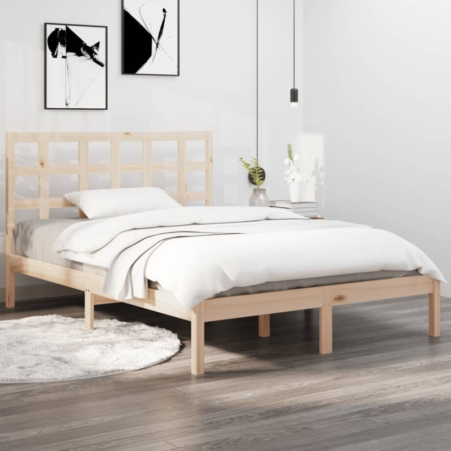 vidaXL Bedframe massief hout 200x200 cm afbeelding 1