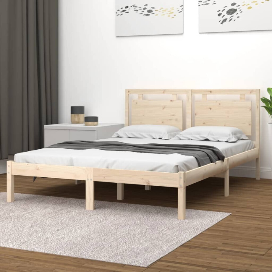 vidaXL Bedframe massief hout 200x200 cm afbeelding 1