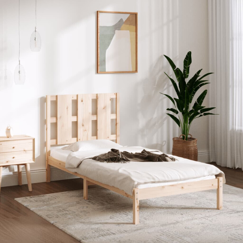 vidaXL Bedframe zonder matras massief grenenhout 90x200 cm afbeelding 1