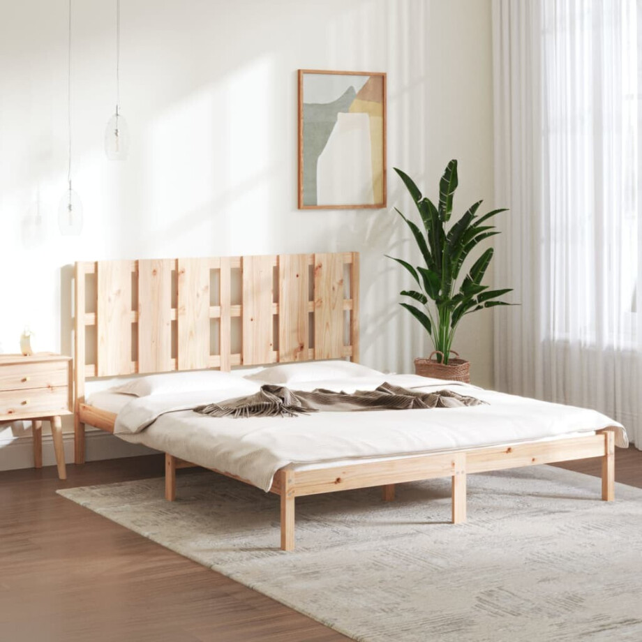 vidaXL Bedframe massief grenenhout 160x200 cm afbeelding 1