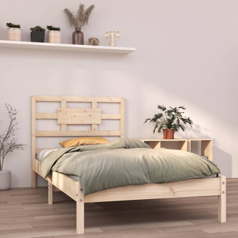 vidaXL Bedframe massief hout 90x190 cm afbeelding 1