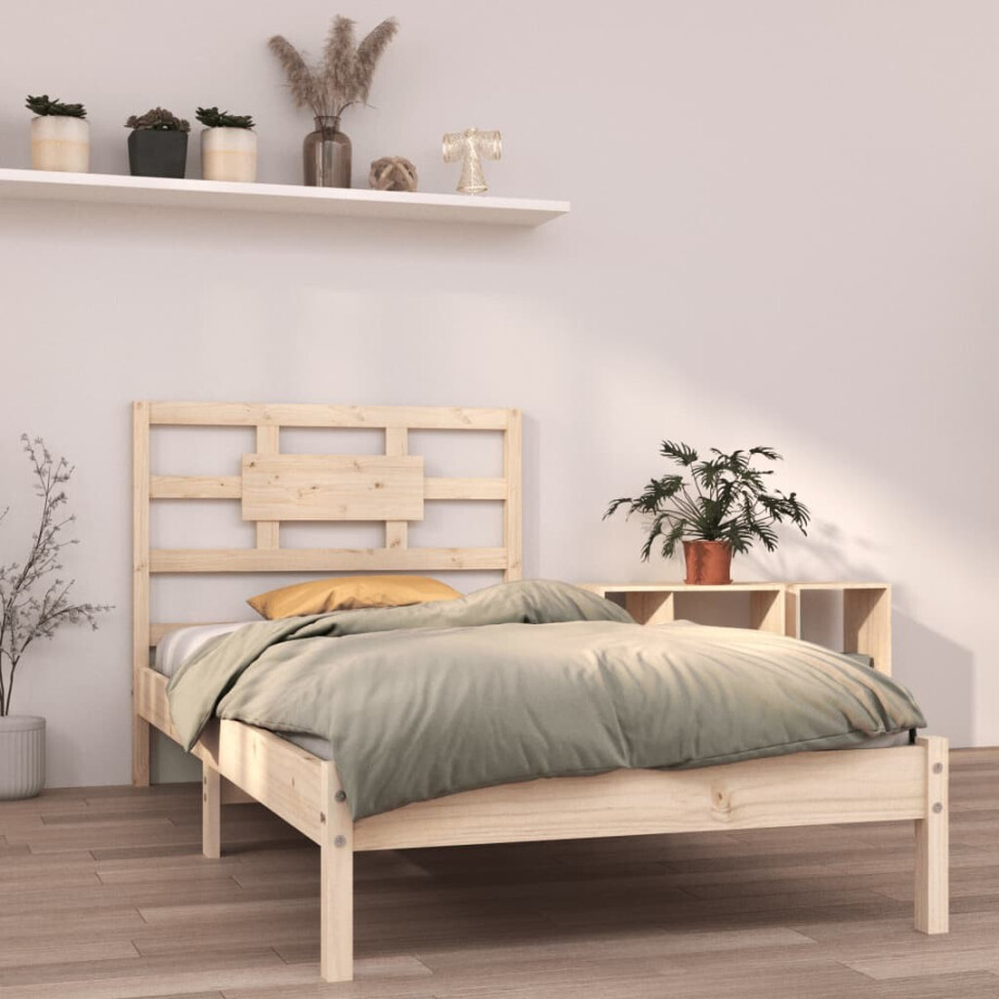 vidaXL Bedframe massief hout 90x200 cm afbeelding 1