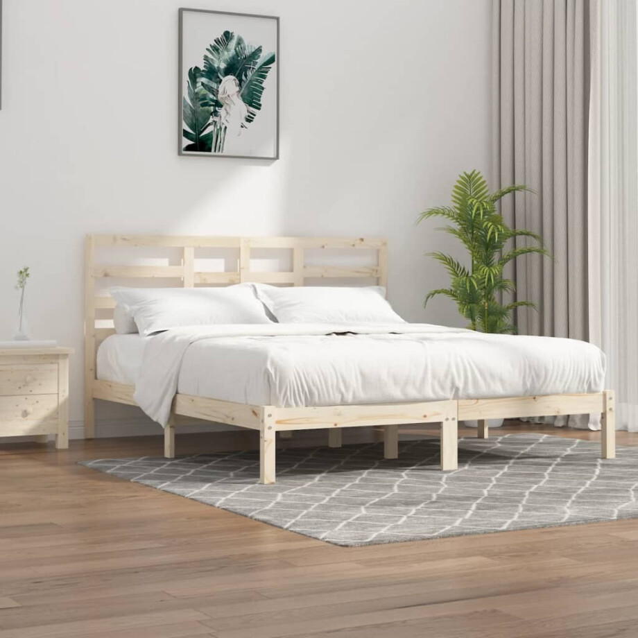 vidaXL Bedframe zonder matras massief hout 200x200 cm afbeelding 1