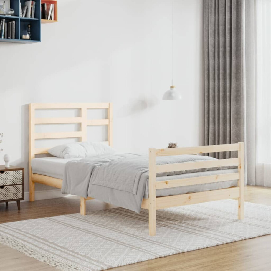 vidaXL Bedframe massief hout 100x200 cm afbeelding 1