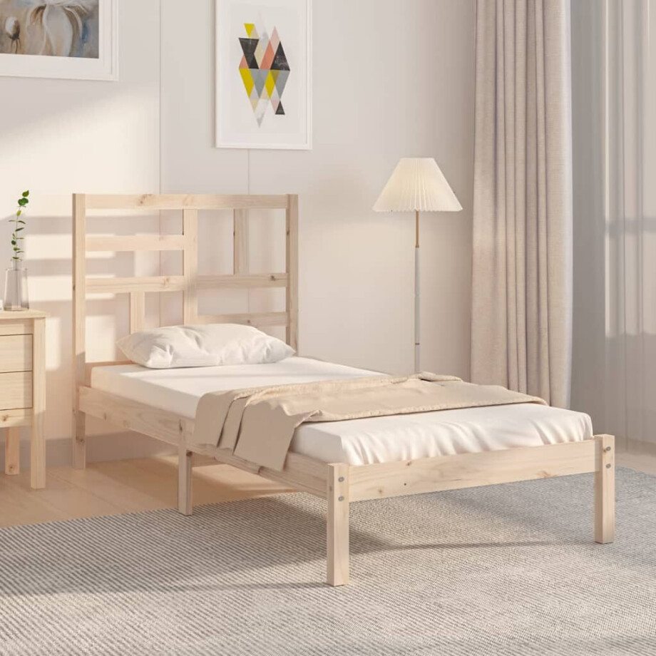 vidaXL Bedframe massief hout 90x190 cm vidaXL Bedframe massief hout 90x190 cm afbeelding 1