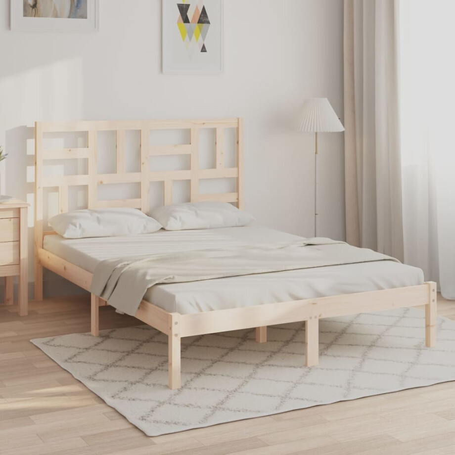 vidaXL Bedframe zonder matras massief hout 140x200 cm afbeelding 1