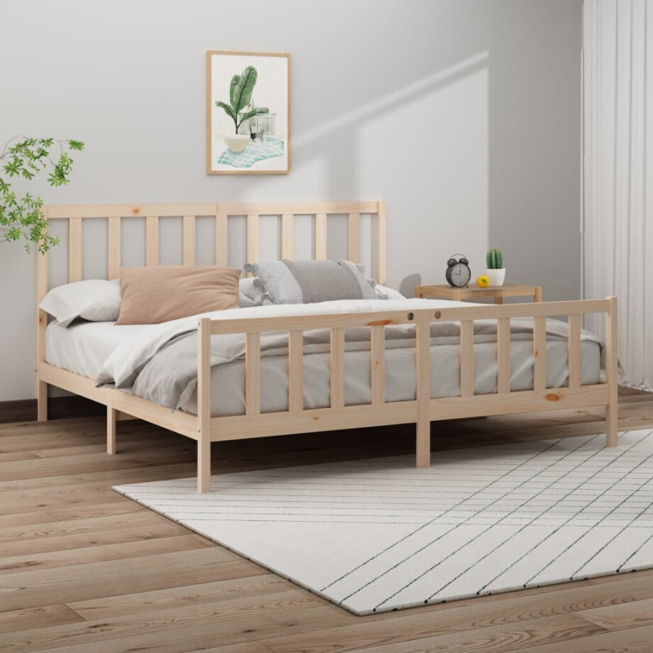 vidaXL Bedframe zonder matras massief grenenhout 200x200 cm afbeelding 1