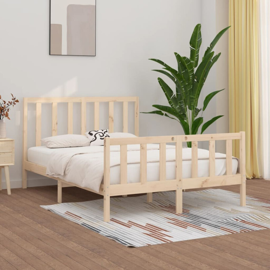 vidaXL Bedframe massief hout 140x200 cm afbeelding 1