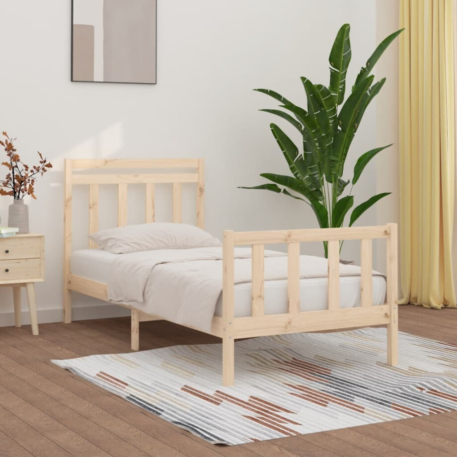 vidaXL Bedframe massief grenenhout 90x200 cm afbeelding 1