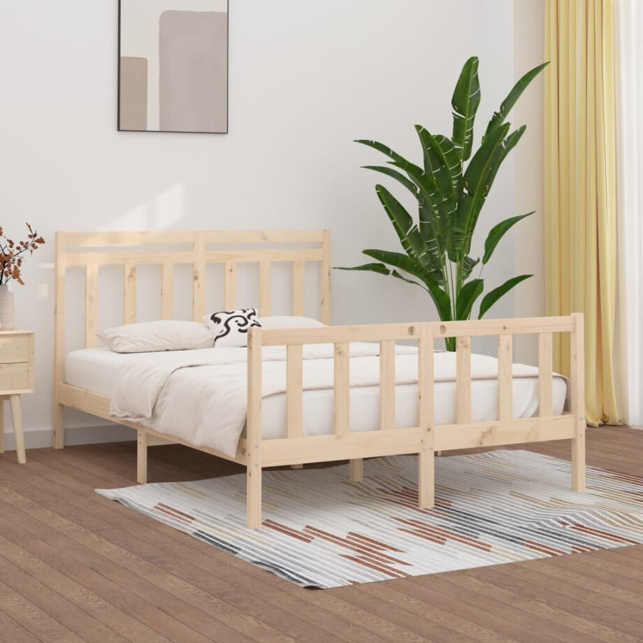 vidaXL Bedframe massief grenenhout 120x200 cm vidaXL Bedframe massief grenenhout 120x200 cm afbeelding 1