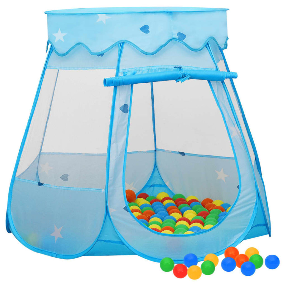 vidaXL Kinderspeeltent met 250 ballen 102x102x82 cm blauw afbeelding 1