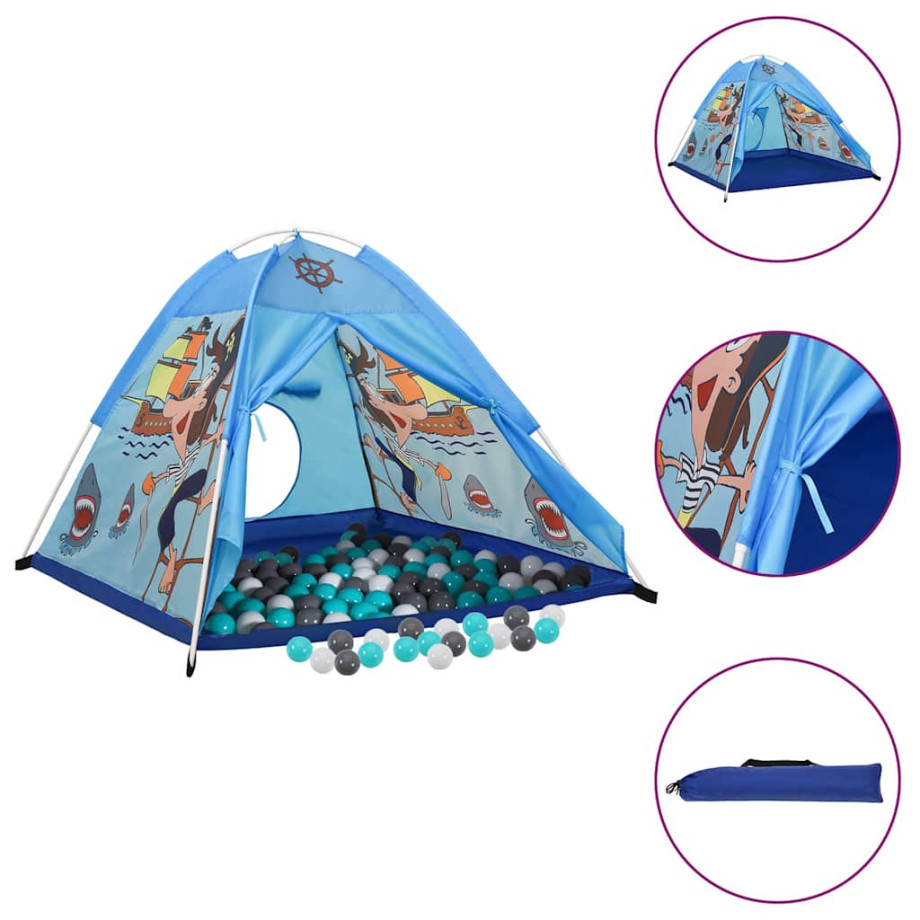 vidaXL Kinderspeeltent met 250 ballen 120x120x90 cm blauw afbeelding 1