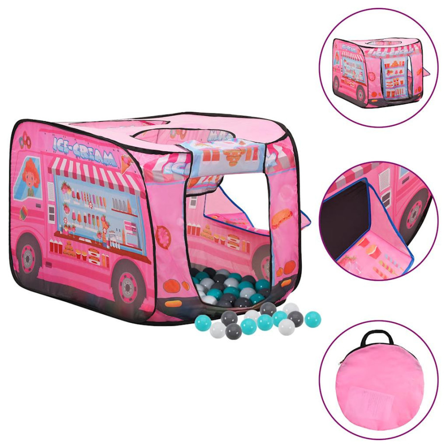 vidaXL Kinderspeeltent met 250 ballen 70x112x70 cm roze afbeelding 1