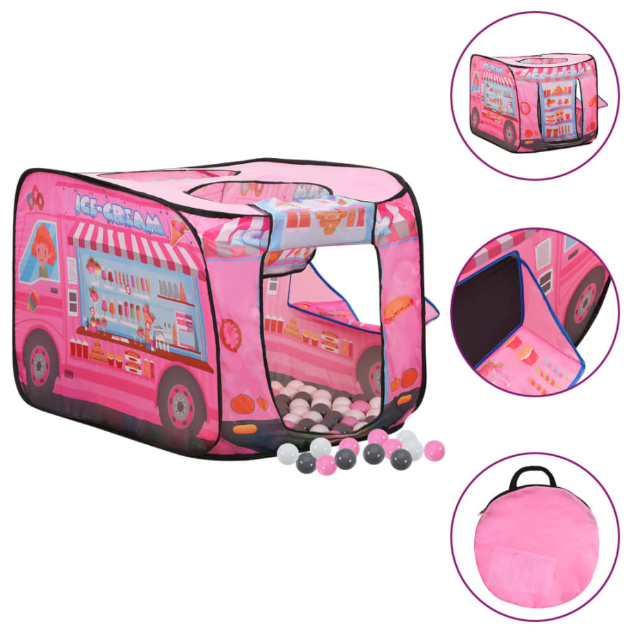 vidaXL Kinderspeeltent met 250 ballen 70x112x70 cm roze afbeelding 1