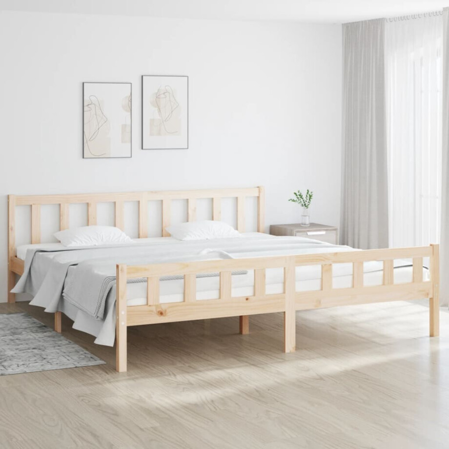 vidaXL Bedframe zonder matras massief hout 160x200 cm afbeelding 1