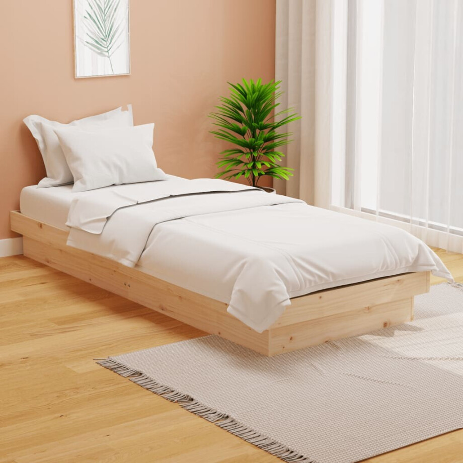 vidaXL Bedframe massief hout 75x190 cm vidaXL Bedframe massief hout 75x190 cm afbeelding 1