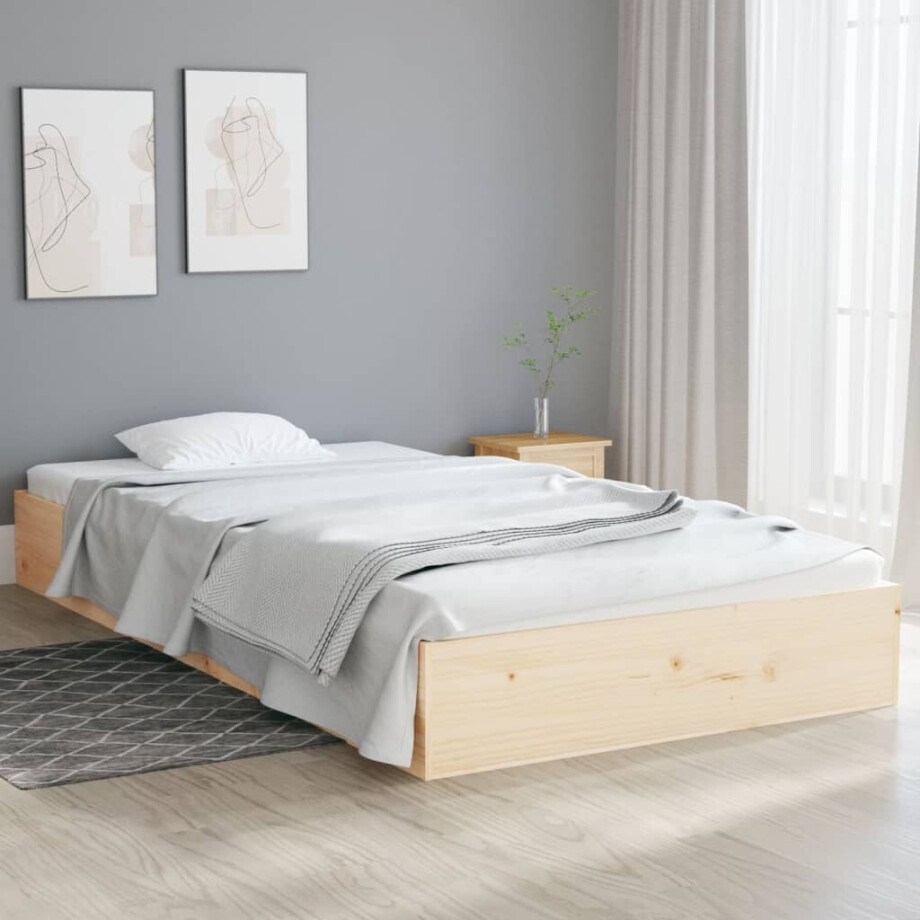vidaXL Bedframe massief hout 100x200 cm vidaXL Bedframe massief hout 100x200 cm afbeelding 1