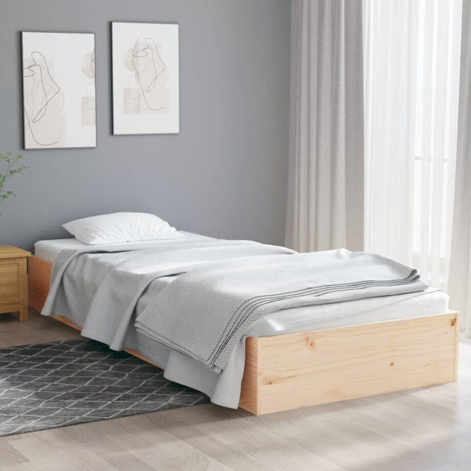 vidaXL Bedframe massief hout 90x190 cm vidaXL Bedframe massief hout 90x190 cm afbeelding 1