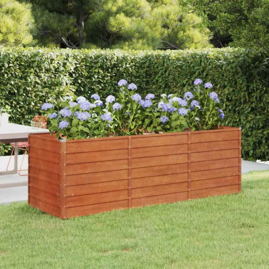 vidaXL Plantenbak verhoogd 240x80x77 cm cortenstaal roestig afbeelding 1