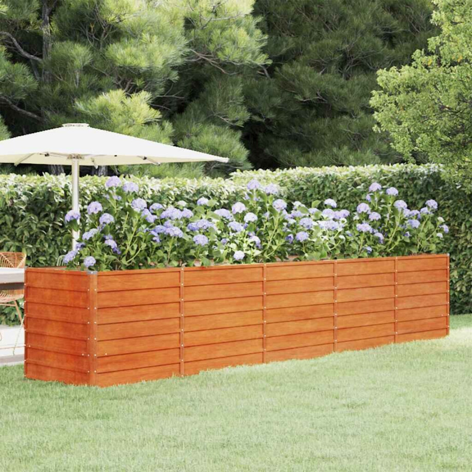 vidaXL Plantenbak verhoogd 400x80x77 cm cortenstaal roestig afbeelding 1