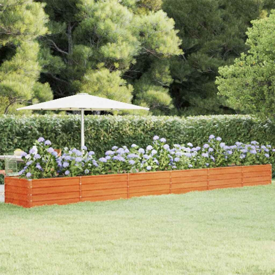 vidaXL Plantenbak verhoogd 600x80x45 cm cortenstaal roestig afbeelding 1