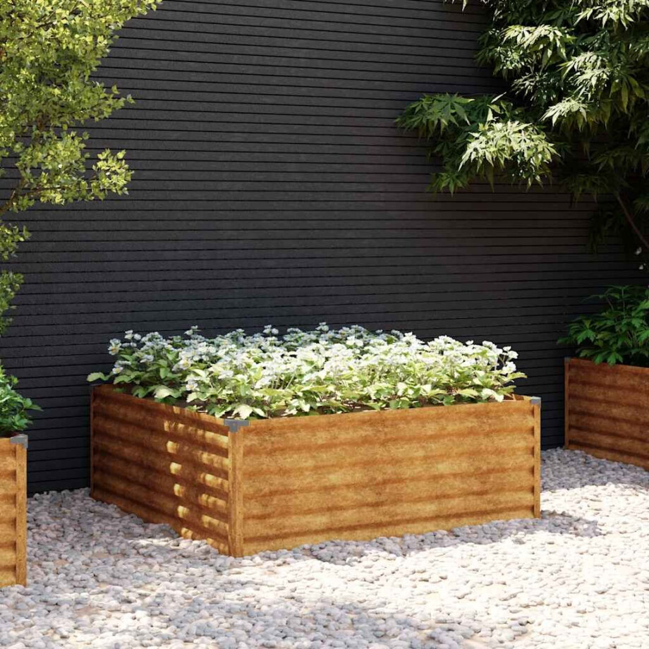 vidaXL Plantenbak verhoogd 100x100x36 cm cortenstaal afbeelding 1