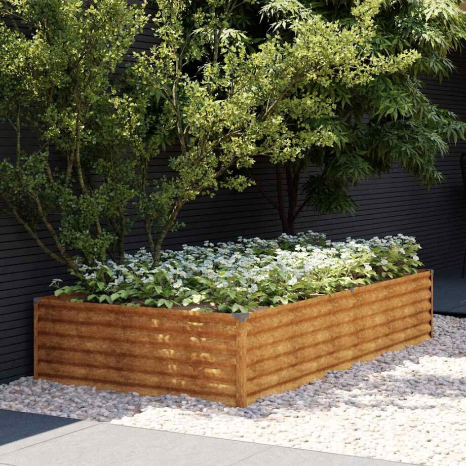 vidaXL Plantenbak verhoogd 195x100x36 cm cortenstaal afbeelding 1