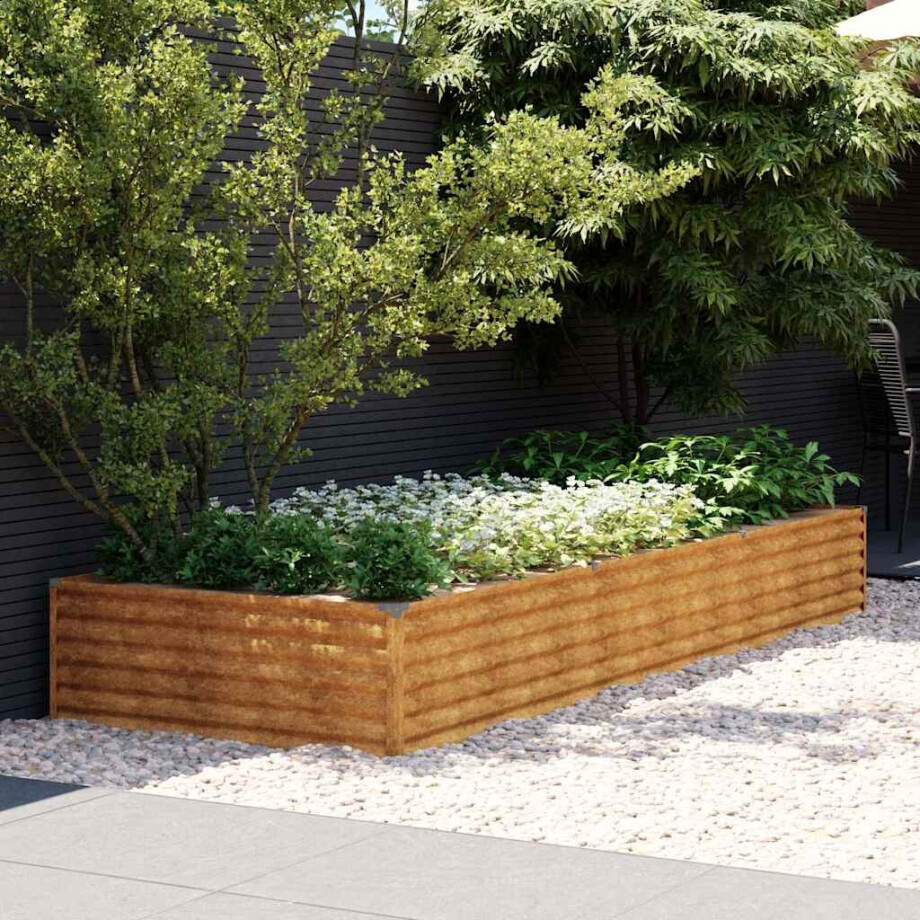 vidaXL Plantenbak verhoogd 291x100x36 cm cortenstaal afbeelding 1