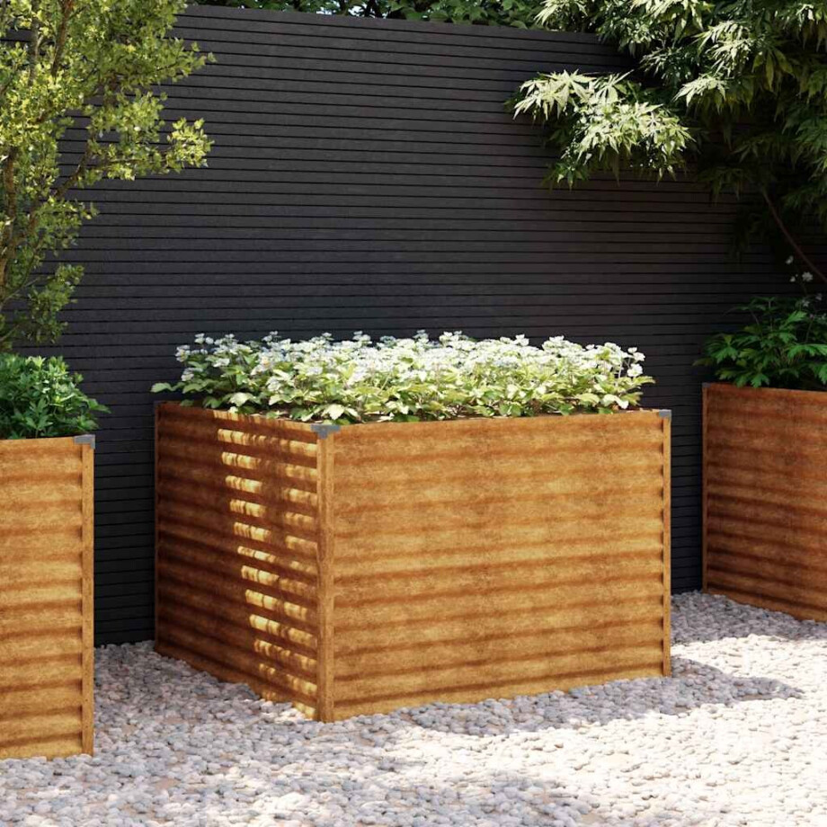 vidaXL Plantenbak verhoogd 100x100x69 cm cortenstaal afbeelding 1