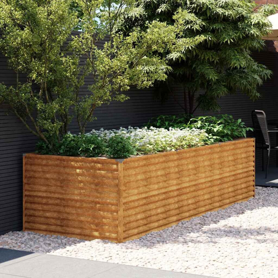 vidaXL Plantenbak verhoogd 290x100x69 cm cortenstaal afbeelding 1