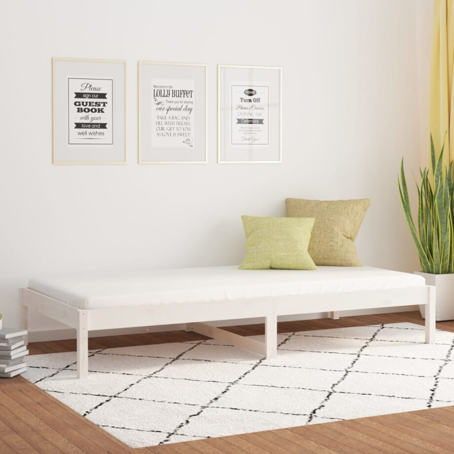 vidaXL Slaapbank zonder matras 80x200 cm massief grenenhout wit afbeelding 1