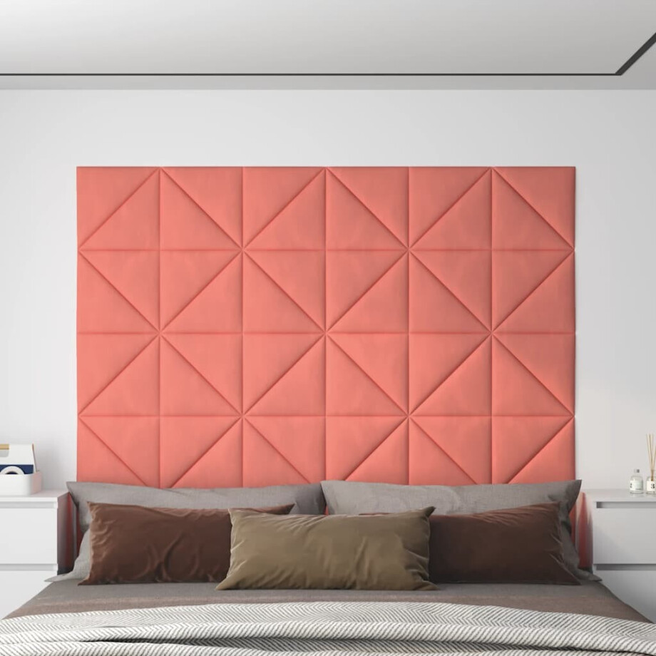 vidaXL Wandpanelen 12 st 0,54 m² 30x30 cm fluweel roze vidaXL Wandpanelen 12 st 0,54 m² 30x30 cm fluweel roze afbeelding 1
