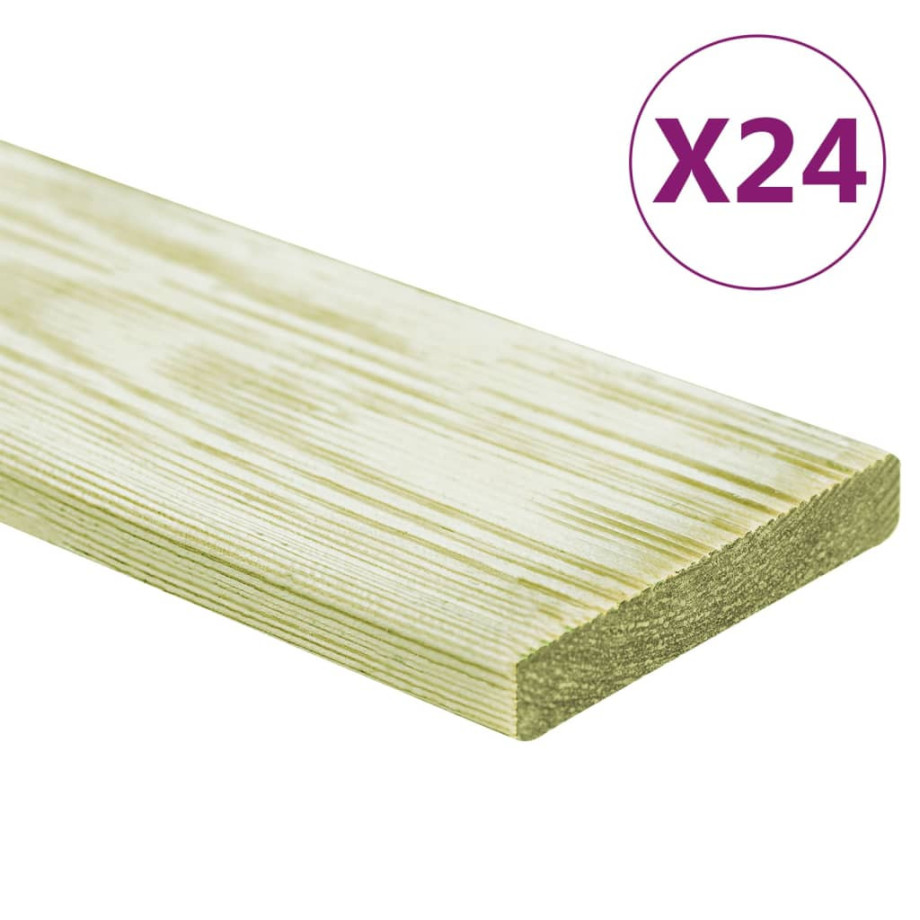 vidaXL Terrasplanken 24 st 2,88 m² 1 m massief grenenhout afbeelding 1