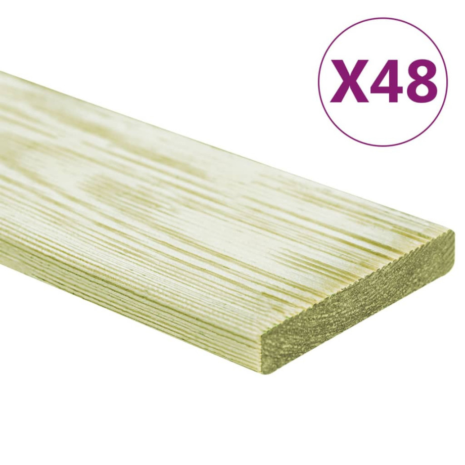 vidaXL Terrasplanken 48 st 5,76 m² 1 m massief grenenhout afbeelding 1