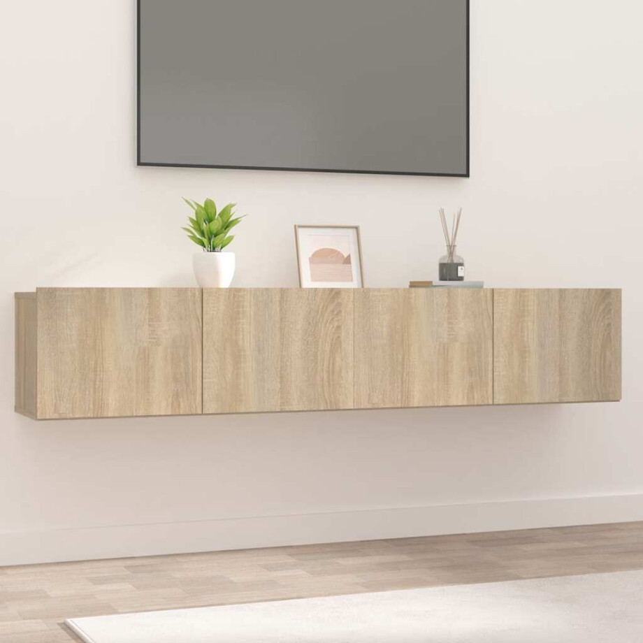vidaXL Tv-meubels 2 st 80x30x30 cm bewerkt hout sonoma eikenkleurig vidaXL Tv-meubels 2 st 80x30x30 cm bewerkt hout sonoma eikenkleurig afbeelding 1