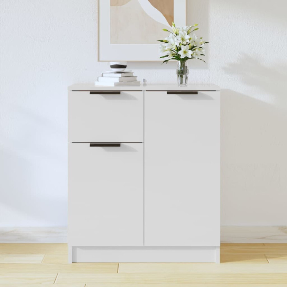 vidaXL Dressoir 60x30x70 cm bewerkt hout wit afbeelding 1