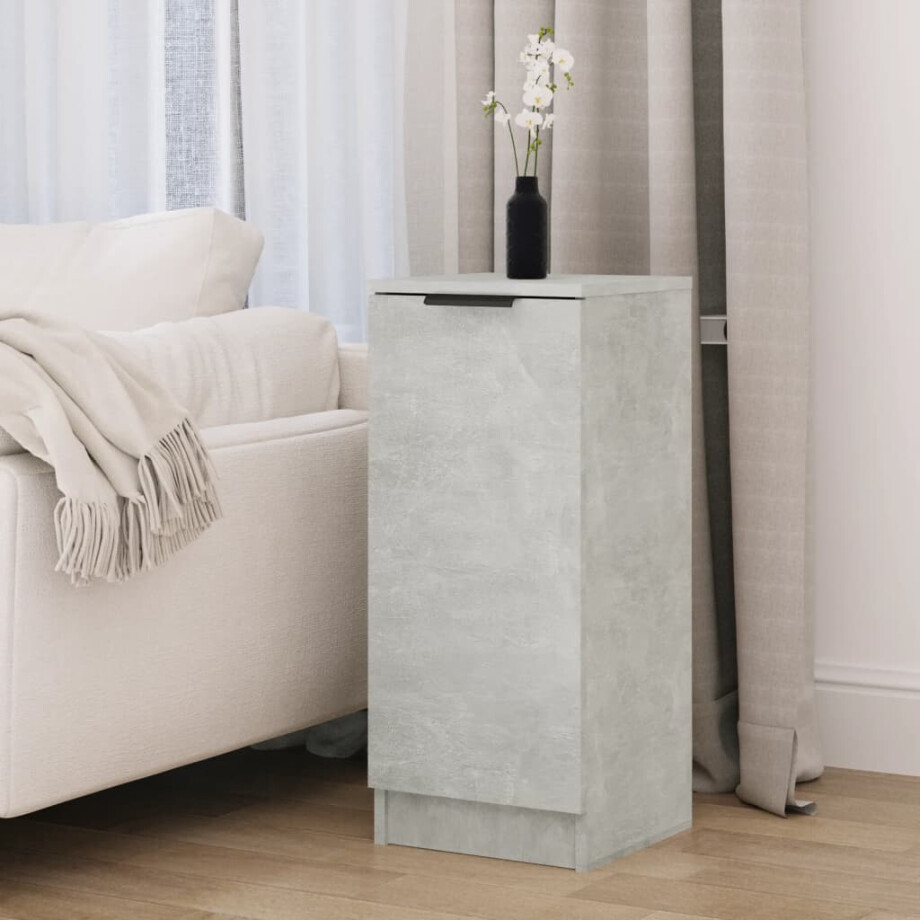 vidaXL Dressoir 30x30x70 cm bewerkt hout betongrijs afbeelding 1