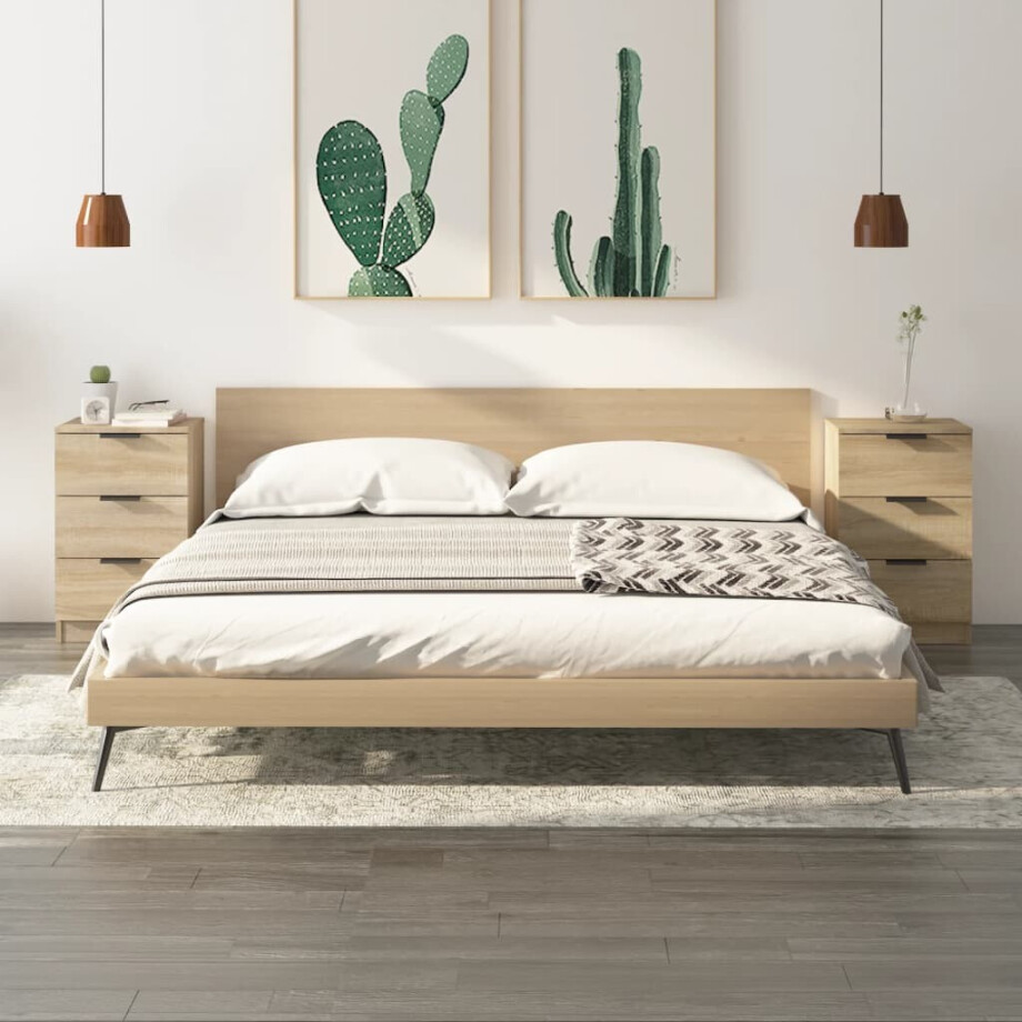 vidaXL Nachtkastjes 2 st 40x36x65 cm sonoma eikenkleurig vidaXL Nachtkastjes 2 st 40x36x65 cm sonoma eikenkleurig afbeelding 1