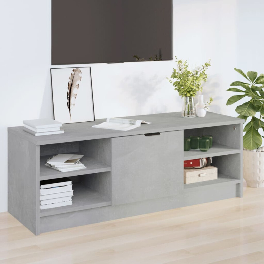 vidaXL Tv-meubel 102x35,5x36,5 cm bewerkt hout betongrijs afbeelding 1
