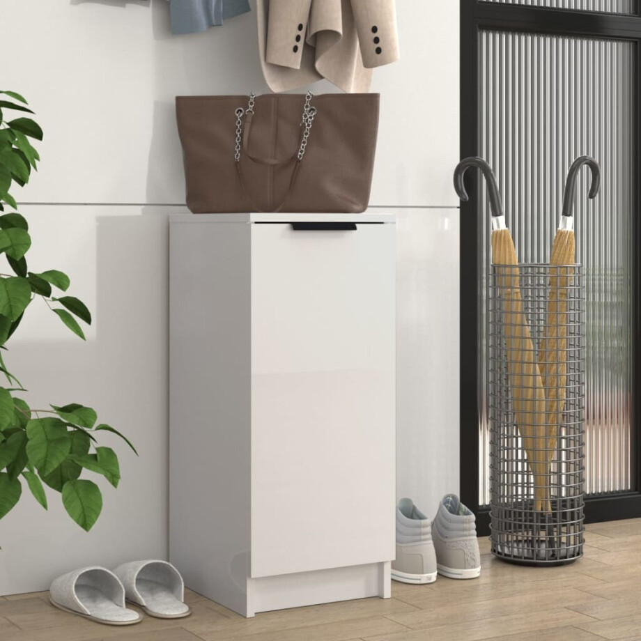 vidaXL Schoenenkast 30x35x70 cm bewerkt hout hoogglans wit afbeelding 1