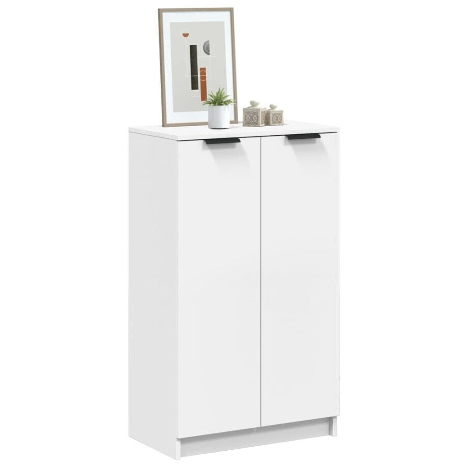 vidaXL Schoenenkast 59x35x100 cm bewerkt hout wit afbeelding 1