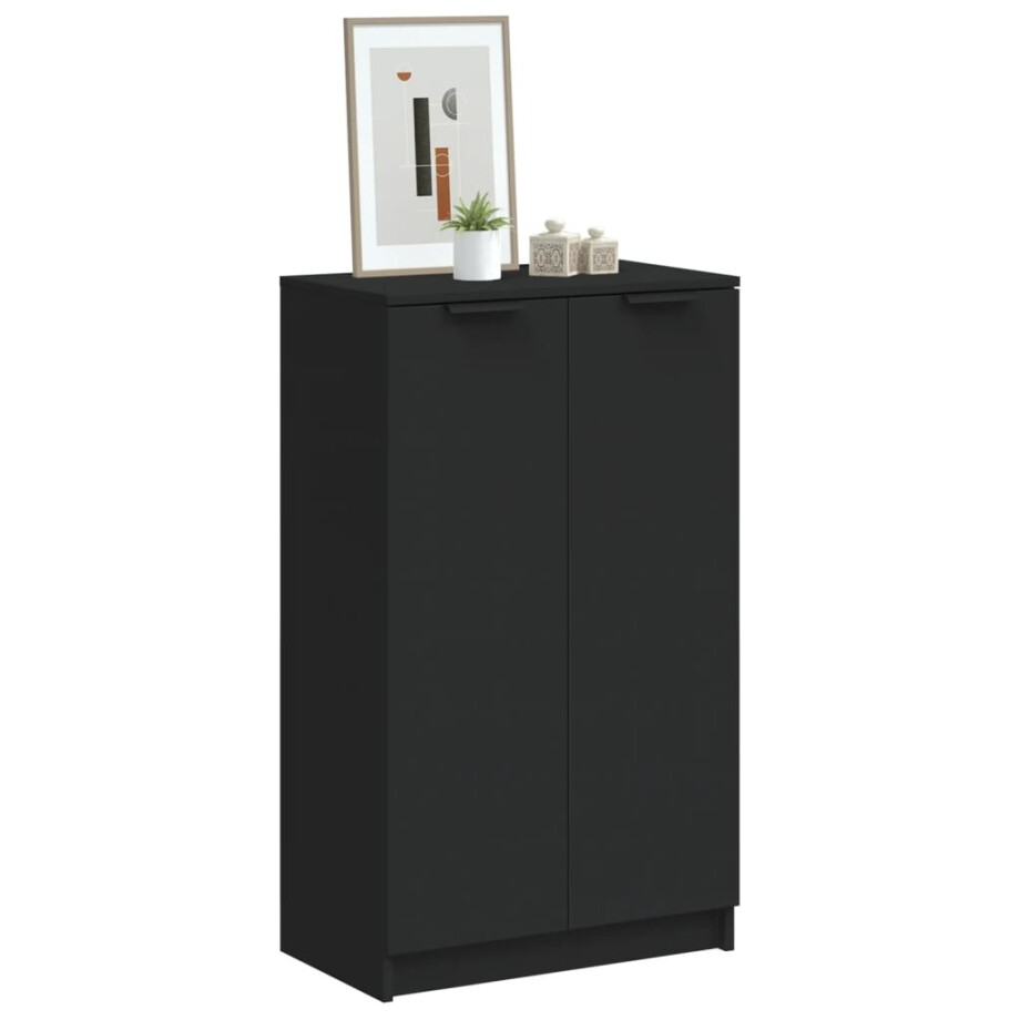 vidaXL Schoenenkast 59x35x100 cm bewerkt hout zwart afbeelding 1
