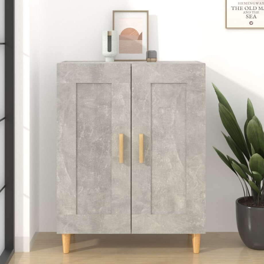 vidaXL Dressoir 69,5x34x90 cm bewerkt hout betongrijs vidaXL Dressoir 69,5x34x90 cm bewerkt hout betongrijs afbeelding 1