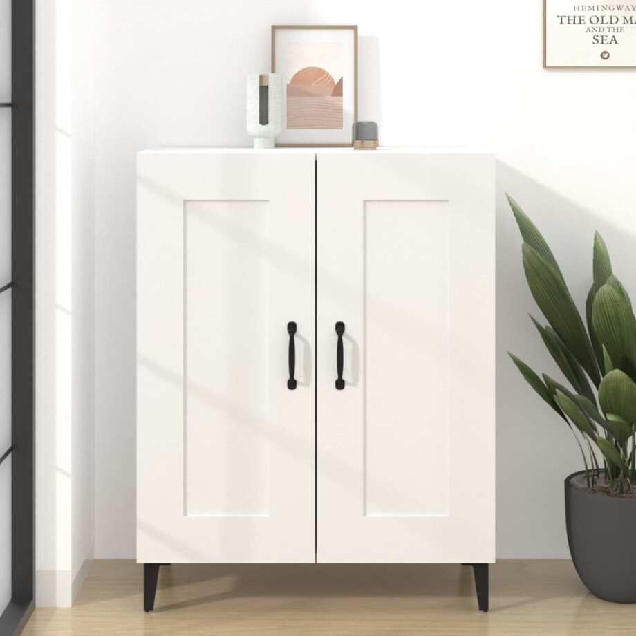 vidaXL Dressoir 69,5x34x90 cm bewerkt hout wit vidaXL Dressoir 69,5x34x90 cm bewerkt hout wit afbeelding 1