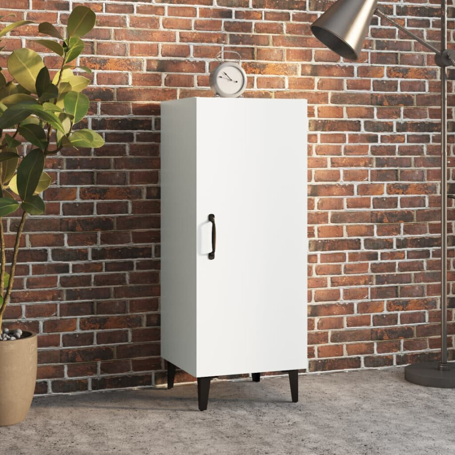 vidaXL Dressoir 34,5x34x90 cm bewerkt hout wit afbeelding 1