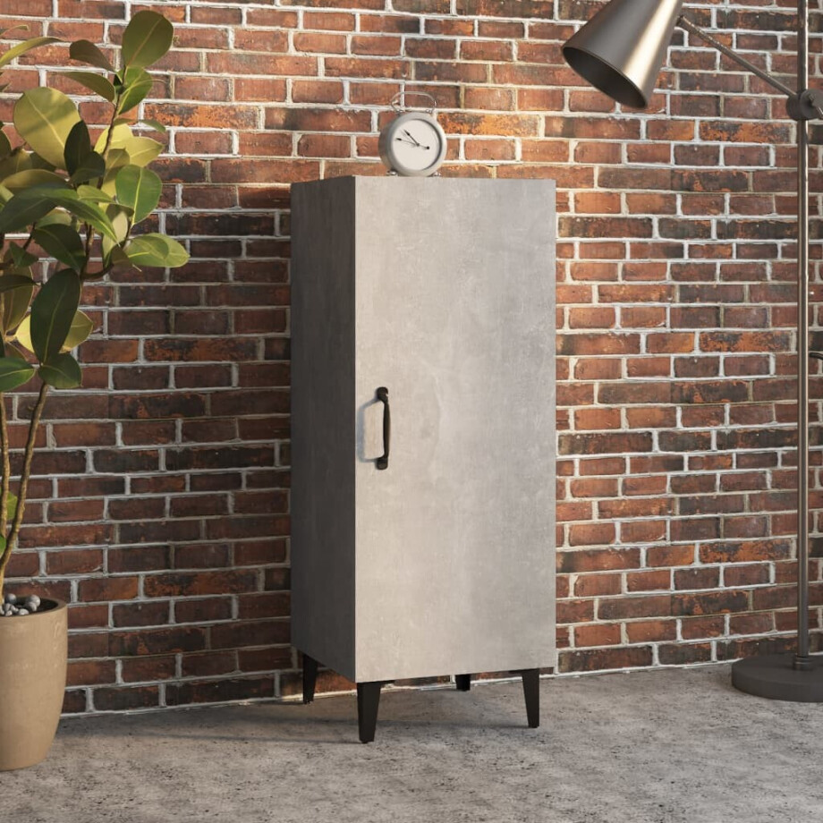 vidaXL Dressoir 34,5x34x90 cm bewerkt hout betongrijs afbeelding 1