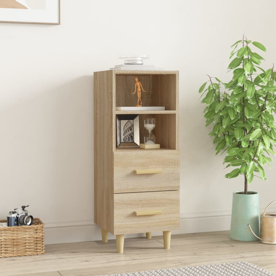 vidaXL Dressoir 34,5x34x90 cm bewerkt hout sonoma eikenkleurig vidaXL Dressoir 34,5x34x90 cm bewerkt hout sonoma eikenkleurig afbeelding 1