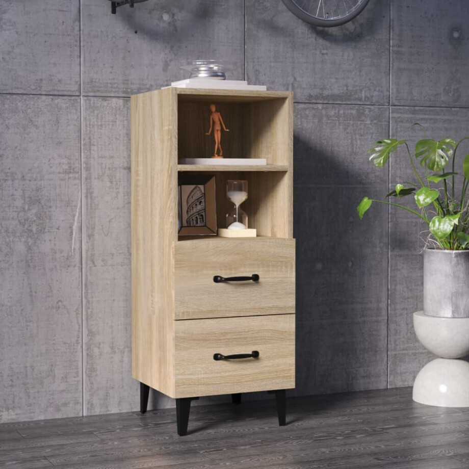 vidaXL Dressoir 34,5x34x90 cm bewerkt hout sonoma eikenkleurig vidaXL Dressoir 34,5x34x90 cm bewerkt hout sonoma eikenkleurig afbeelding 1